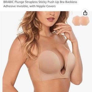Brabic sticky bra adhesive backless strapless bra 2XL 36DD